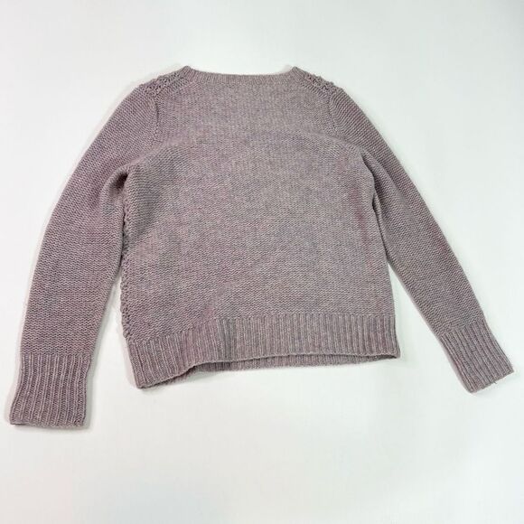 J. Crew Sweater Women's Medium Lilac Lambs Wool Hand Chunky Knit Rib Trim - Picture 10 of 10